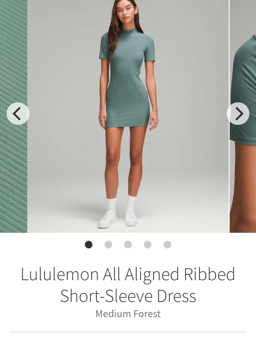 NWT Lululemon All Aligned Ribbed Short-Sleeve Dress
Medium Forest sz. 8